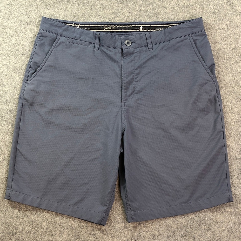 Johnnie O Mens Shorts 36x8 Blue Stretch Prep Coastal Cotton Hangin Out Pocket